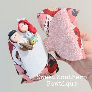 Princess Love Glitter Pinwheel Hair Bow